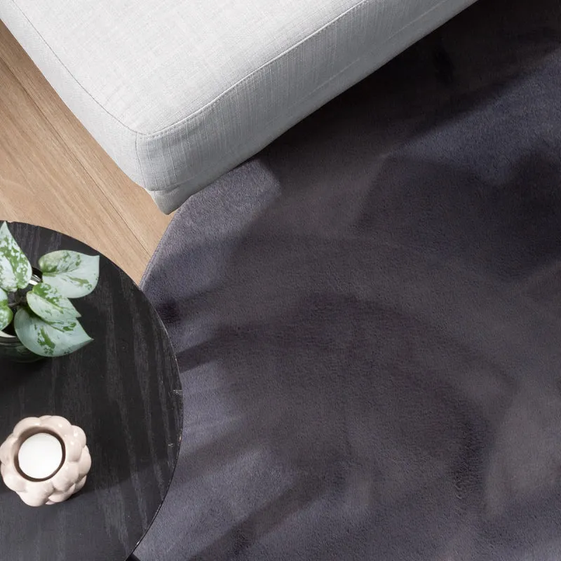 Flauschiger Teppich Rund - Cozy Anthrazit