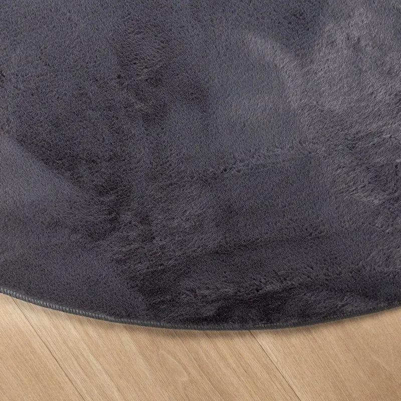 Flauschiger Teppich Rund - Cozy Anthrazit
