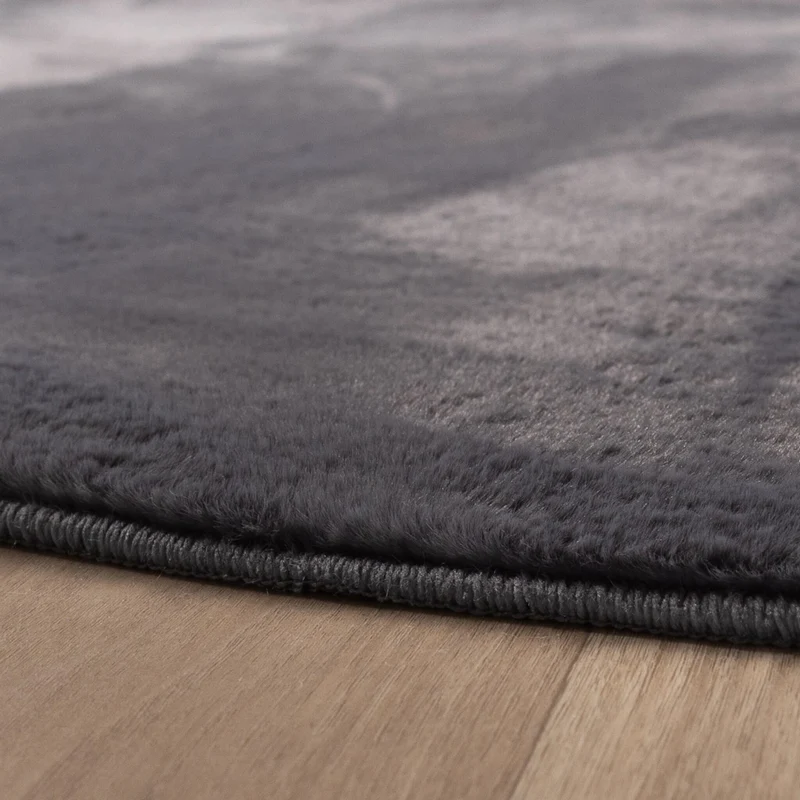 Flauschiger Teppich Rund - Cozy Anthrazit