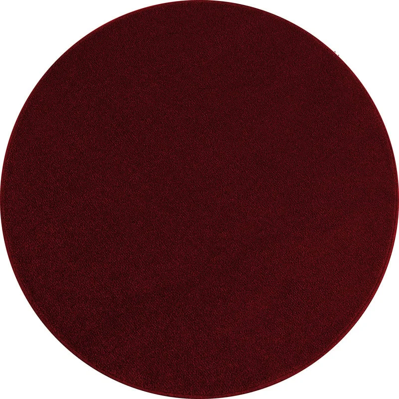 Kurzflor Teppich Rund - Asa Rot