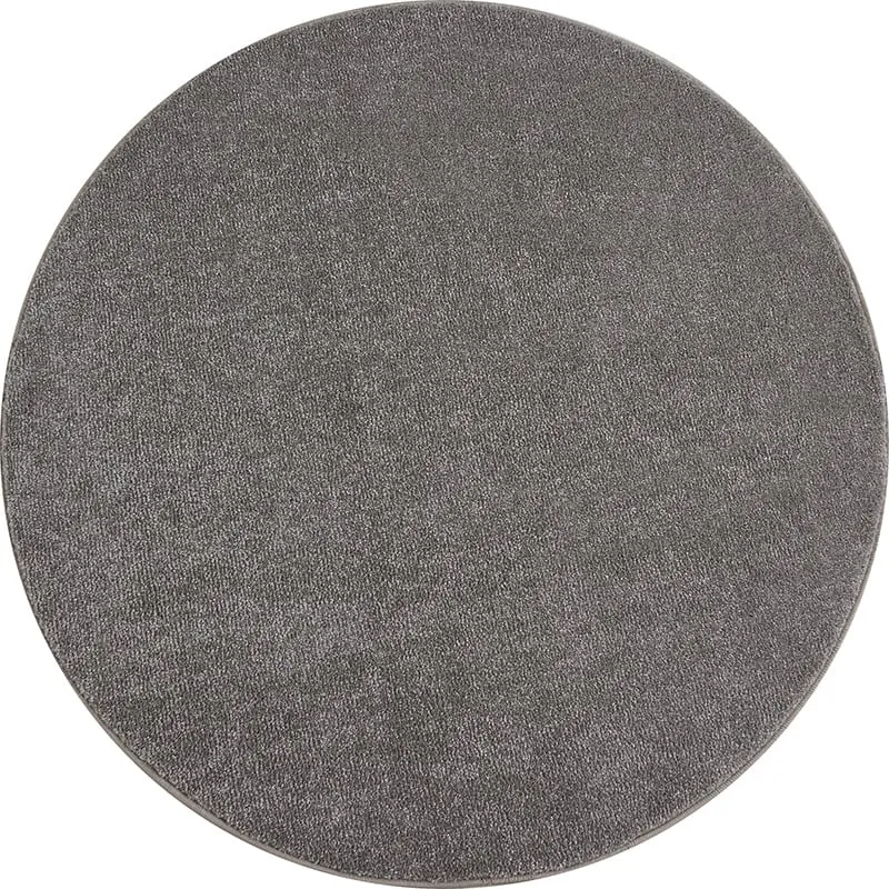 Kurzflor Teppich Rund - Asa Beige