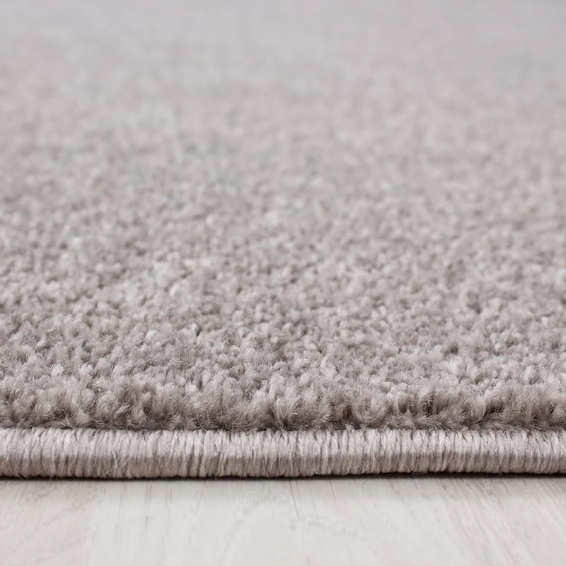 Kurzflor Teppich Rund - Asa Beige
