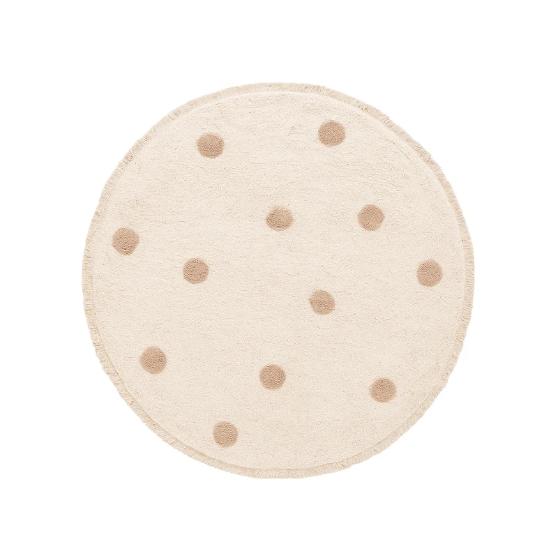 Teppich Kinderzimmer Rund - Lou Dots Taupe