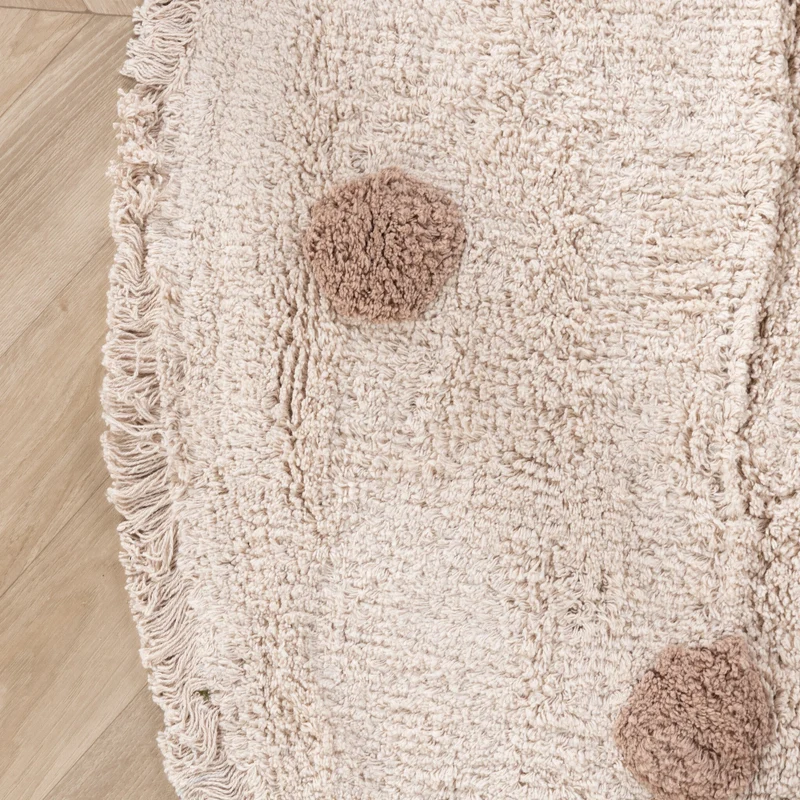 Teppich Kinderzimmer Rund - Lou Dots Taupe