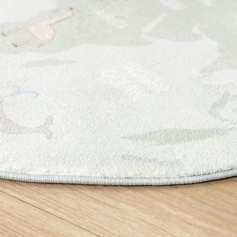 Kinderteppich Rund - Globe Mint