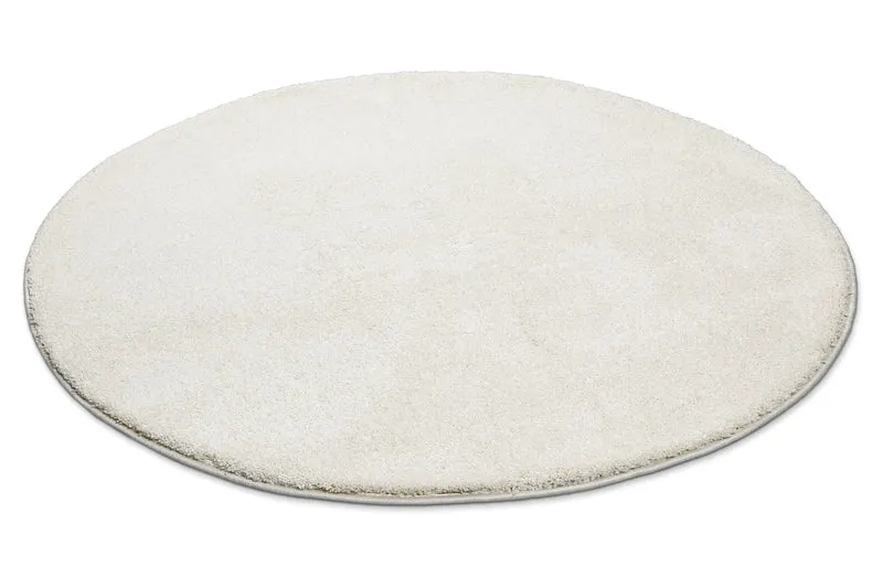 Kurzflorteppich Rund Creme Weiß "Wogh" WECONhome