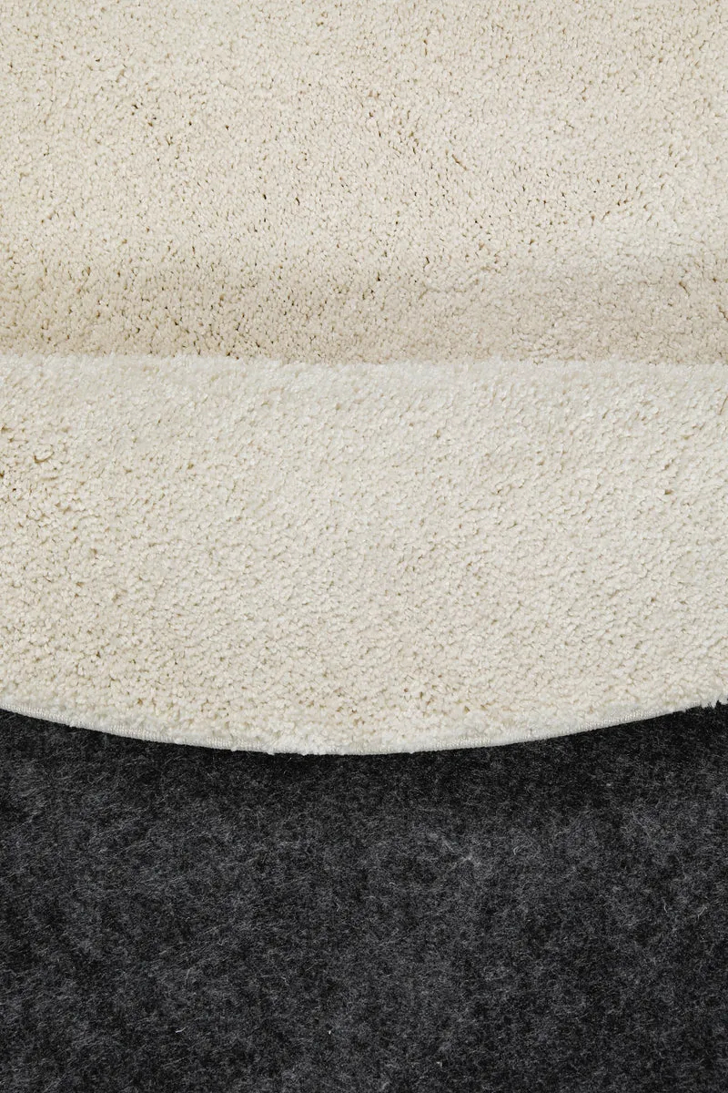Kurzflorteppich Rund Creme Weiß "Wogh" WECONhome