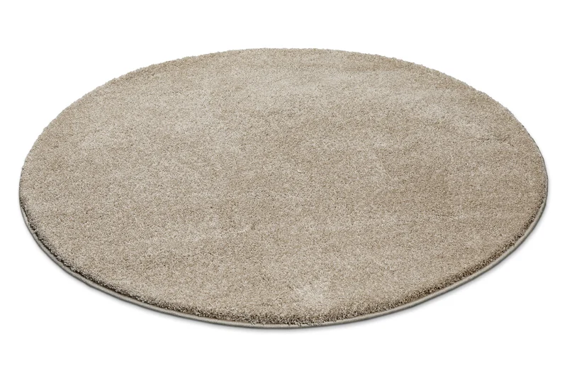 Kurzflorteppich Rund Sand Beige "Wogh" WECONhome