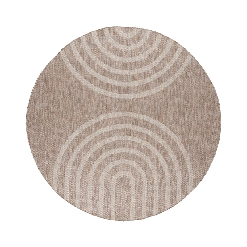 In- & Outdoor Teppich Rund - Sierra Arches Beige Creme