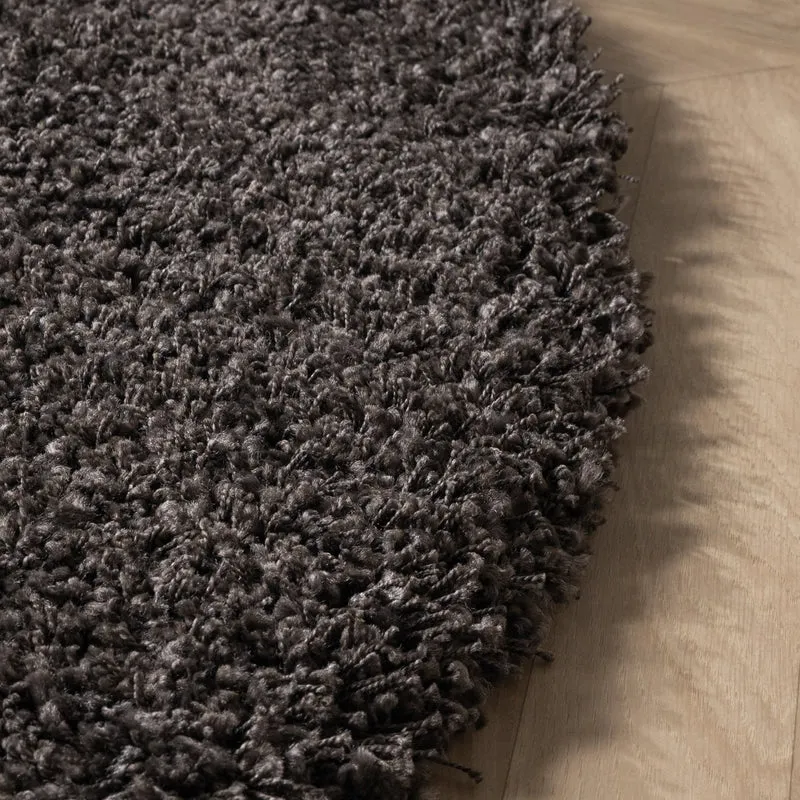 Runder Wohnzimmer Teppich - Yves Anthrazit