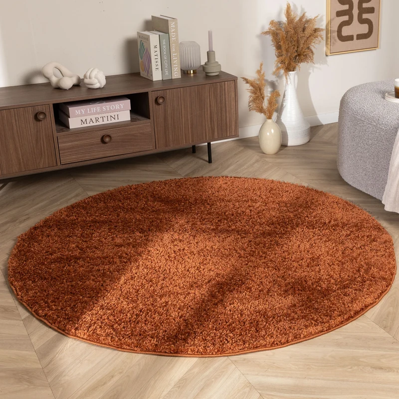 Teppich Hochflor Rund - Wish Terracotta