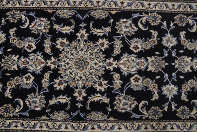 Läufer Perser - Nain - 77 x 296 cm - dunkelblau