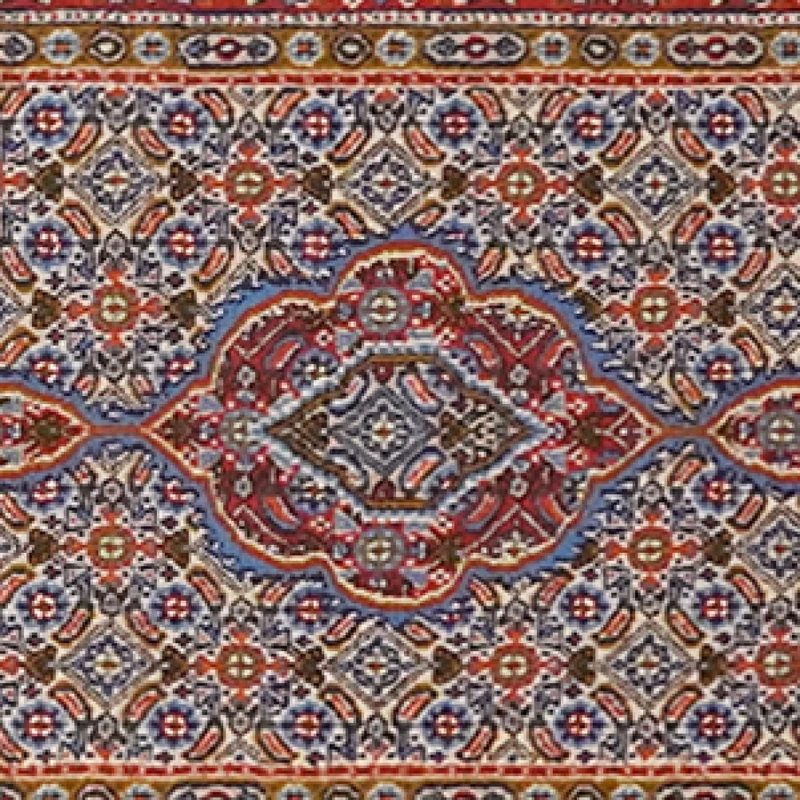 Moud Mahi · Handgeknüpft – Blau, 393x82 cm