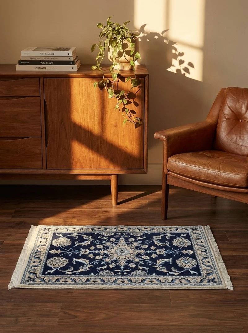 Nain 12La · Handgeknüpft – Blau, 89x61 cm