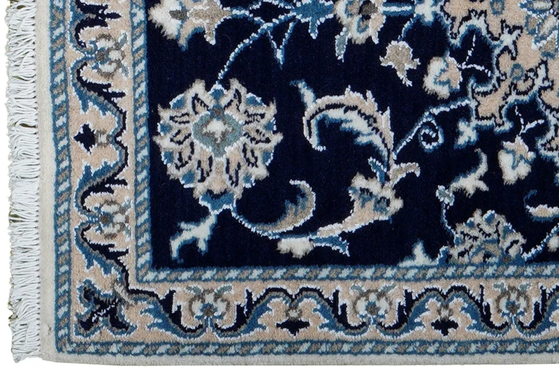 Nain 12La · Handgeknüpft – Blau, 89x61 cm