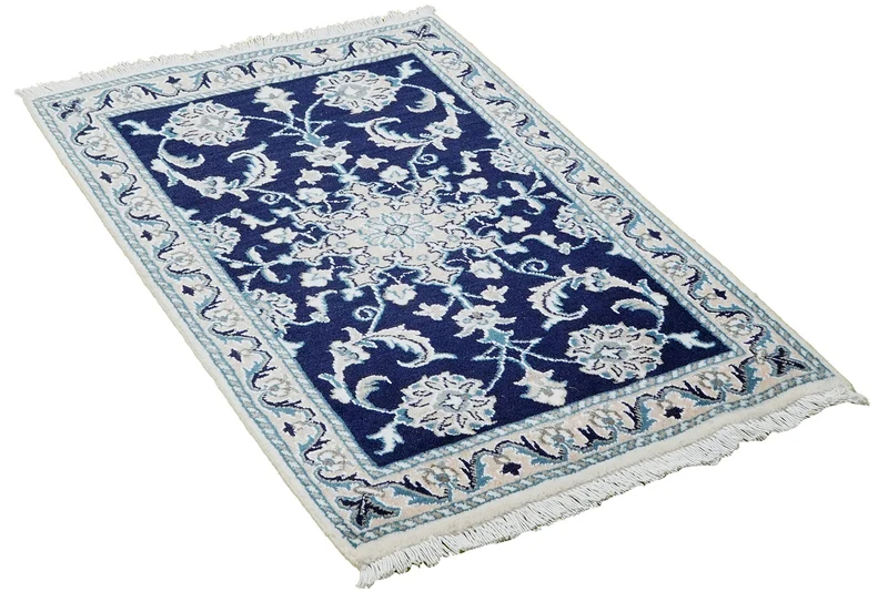 Nain 12La · Handgeknüpft – Blau, 89x61 cm