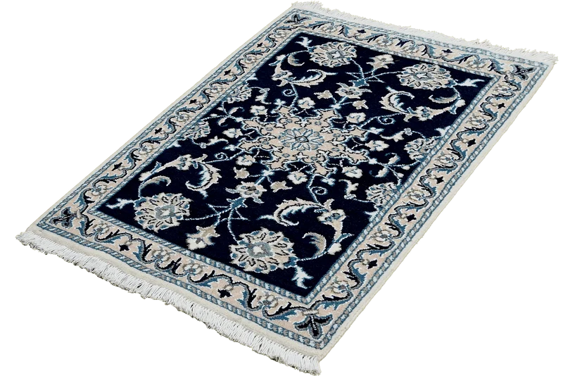 Nain 12La · Handgeknüpft – Blau, 89x61 cm