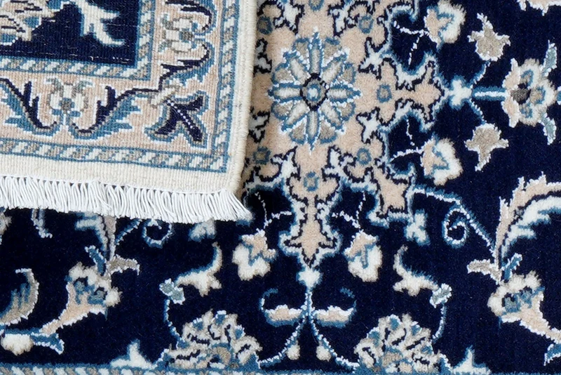 Nain 12La · Handgeknüpft – Blau, 89x61 cm