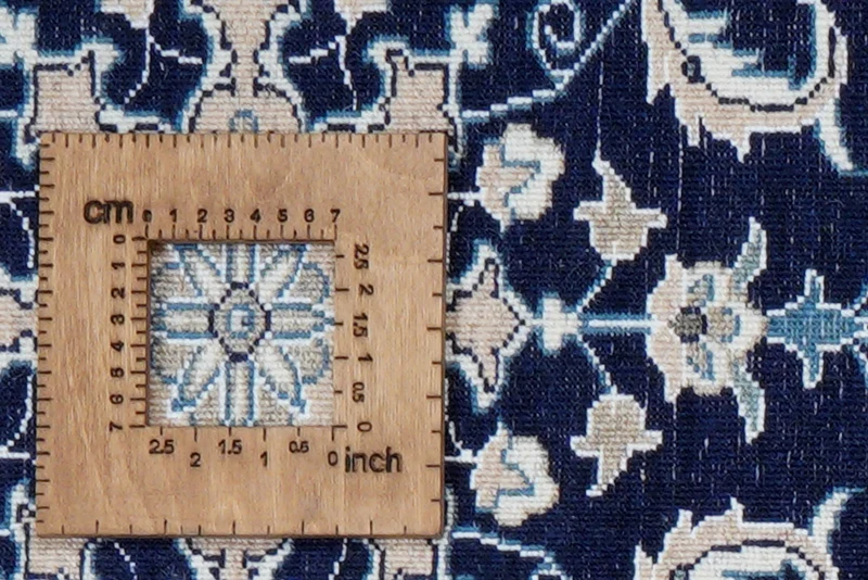 Nain 12La · Handgeknüpft – Blau, 89x61 cm