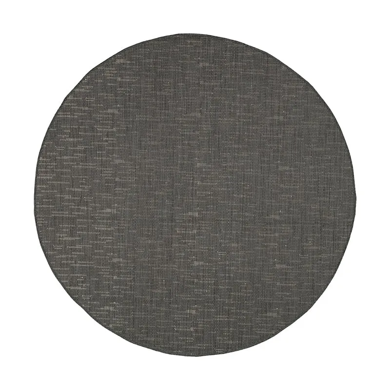 In- & Outdoor Teppich Rund - Malta Melange Schwarz