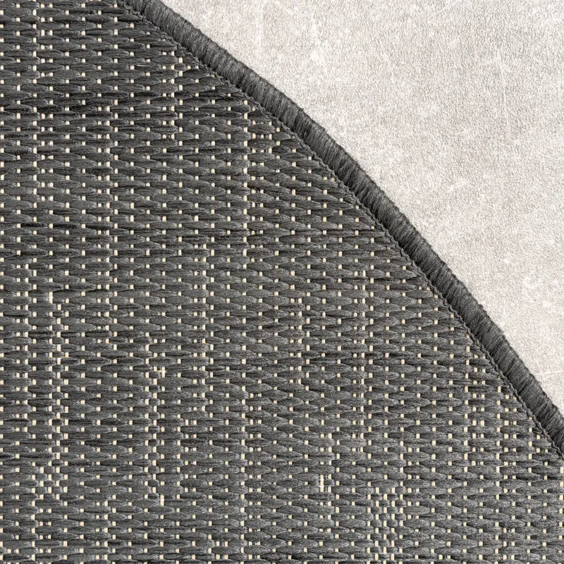 In- & Outdoor Teppich Rund - Malta Melange Schwarz