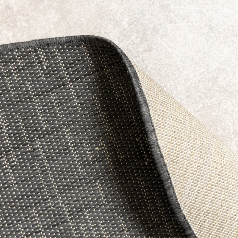 In- & Outdoor Teppich Rund - Malta Melange Schwarz