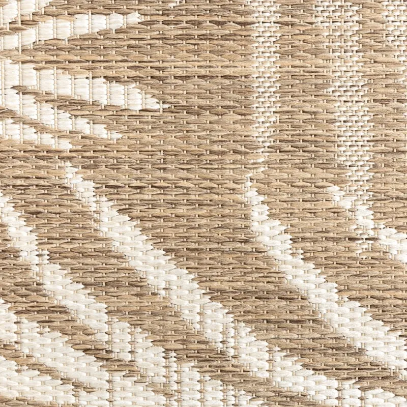 In- & Outdoor Teppich Rund - Malta Leaves Natur