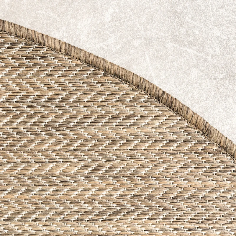 In- & Outdoor Teppich Rund - Malta Arrow Natur