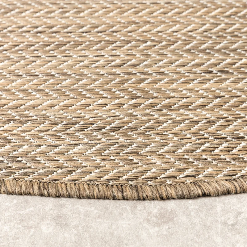 In- & Outdoor Teppich Rund - Malta Arrow Natur
