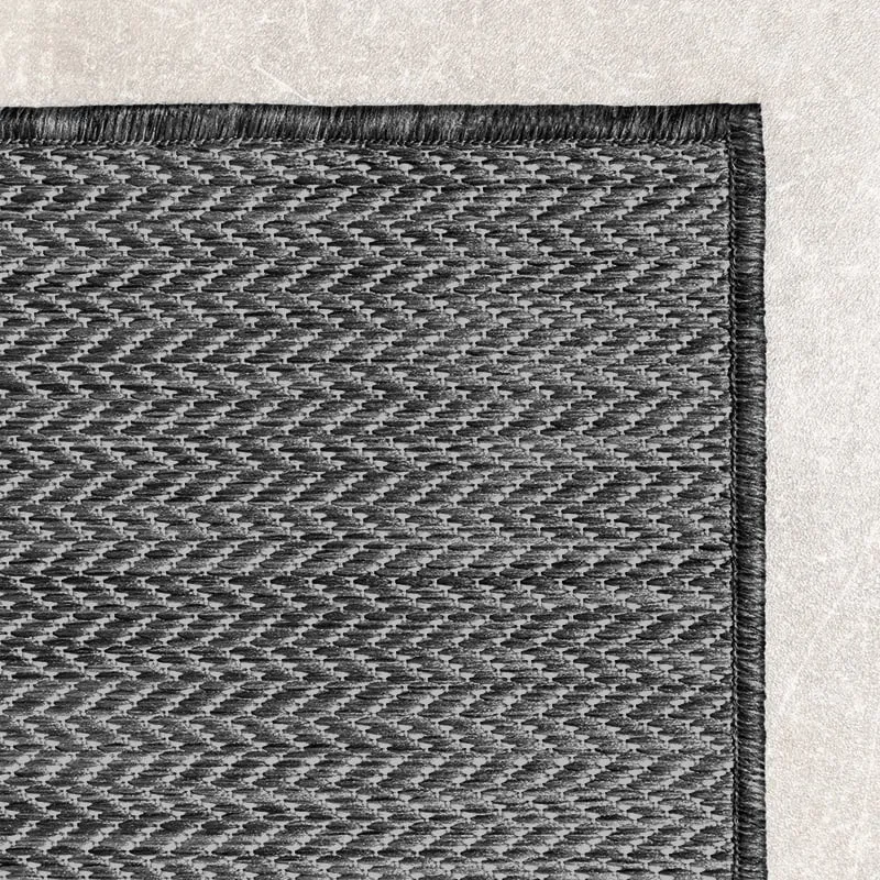 In- & Outdoor Teppich Rund - Malta Arrow Schwarz
