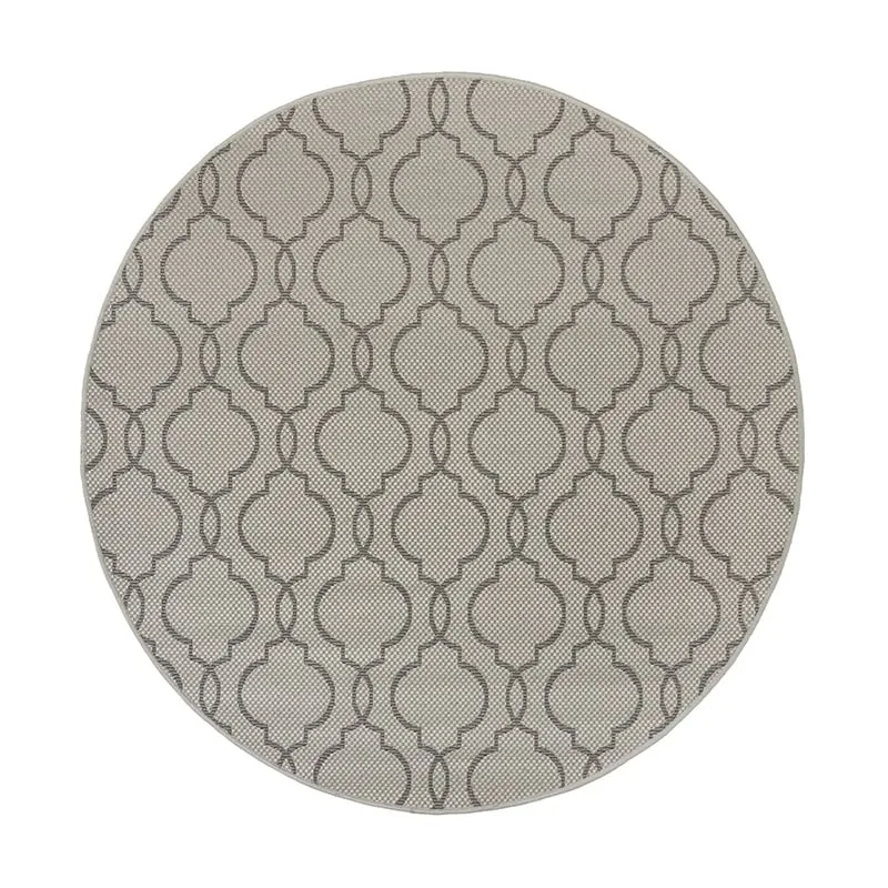 In- & Outdoor Teppich Rund - Floreno Milan Grau Anthrazit