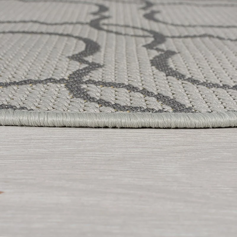 In- & Outdoor Teppich Rund - Floreno Milan Grau Anthrazit