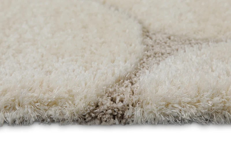 2 für 1 Aktion: Hochflor Teppich Creme Beige "Stoney" 80 x 150 cm