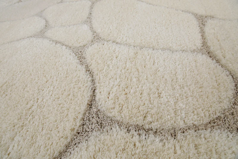 2 für 1 Aktion: Hochflor Teppich Creme Beige "Stoney" 80 x 150 cm