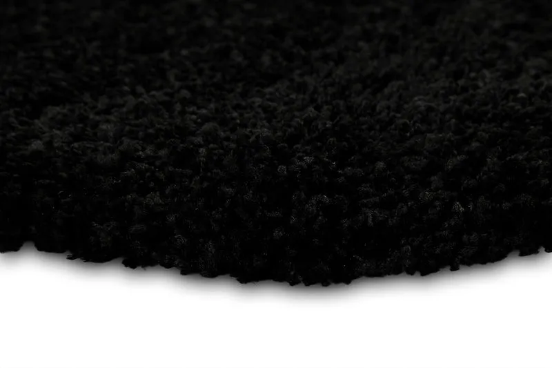 2 für 1 Aktion: Hochflor Teppich Rund Schwarz "Shaggy Plus" 200 cm