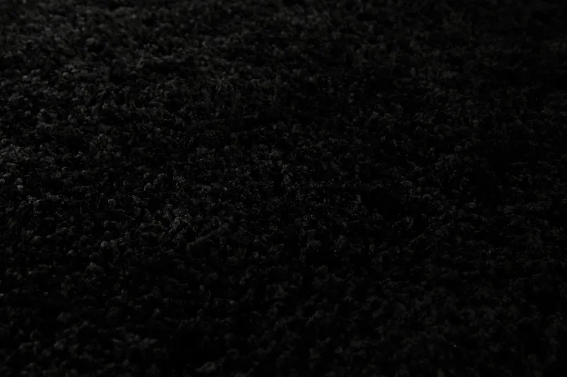 2 für 1 Aktion: Hochflor Teppich Rund Schwarz "Shaggy Plus" 200 cm