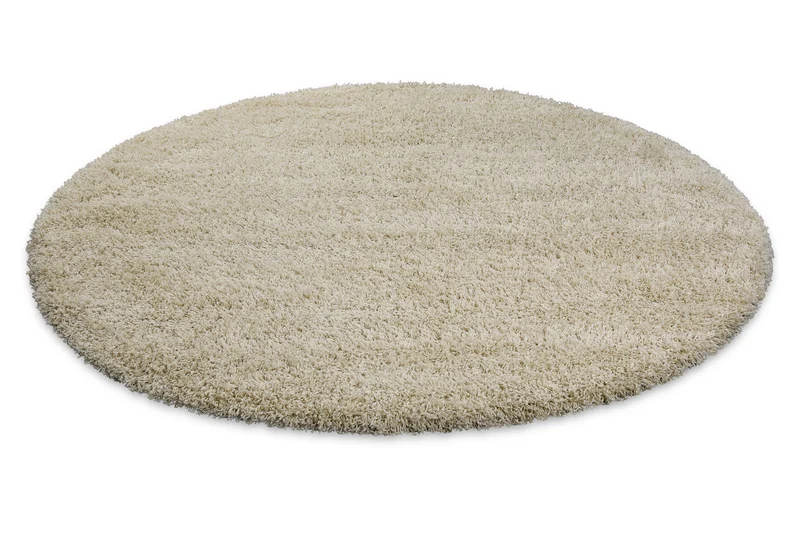 2 für 1 Aktion: Hochflor Teppich Rund Beige "Shaggy Plus" 200 cm