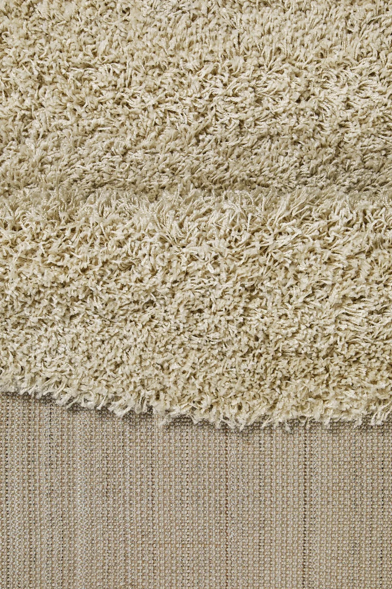 2 für 1 Aktion: Hochflor Teppich Rund Beige "Shaggy Plus" 200 cm
