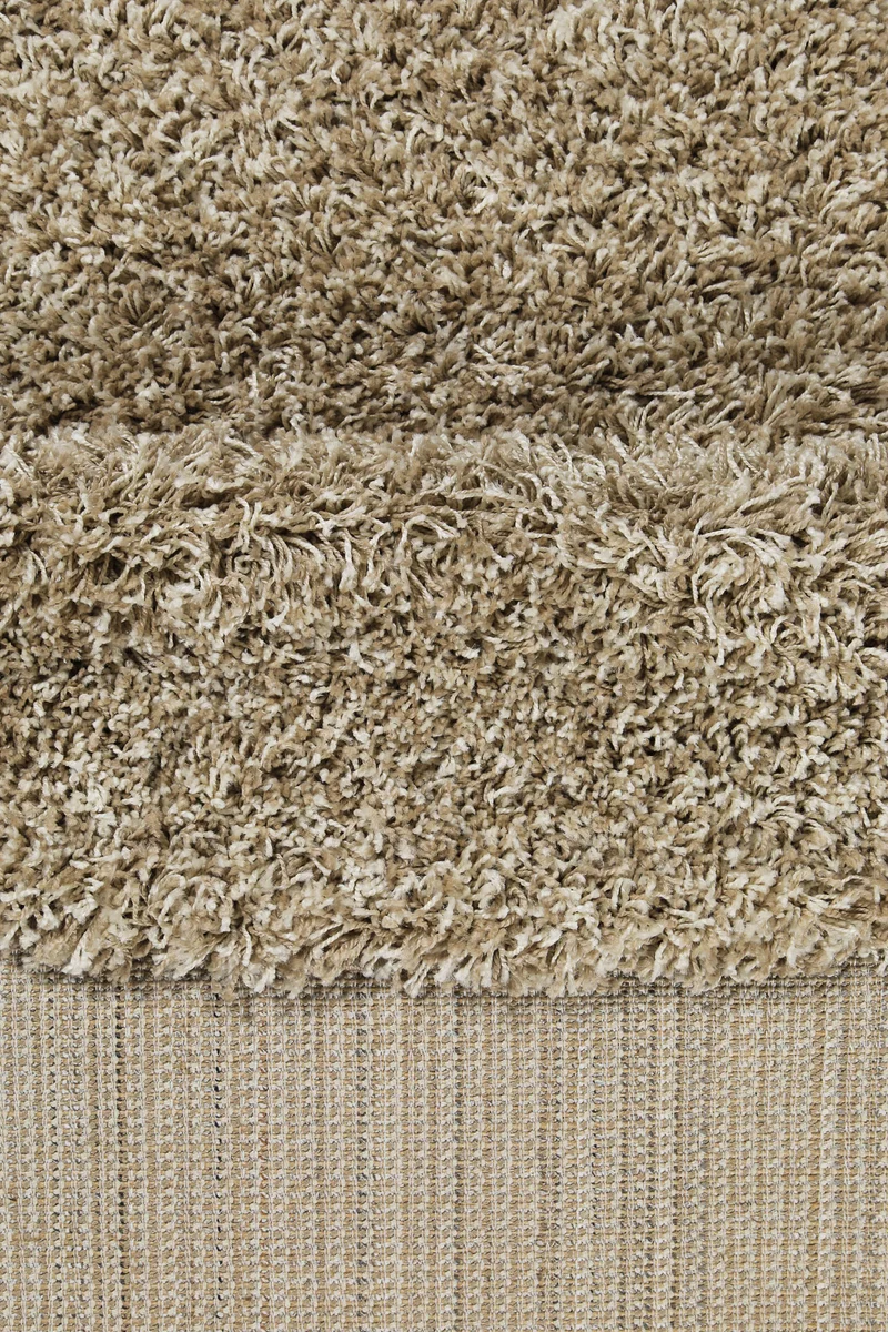 2 für 1 Aktion: Hochflor Teppich Rund Creme Beige "Shaggy Plus" 200 cm