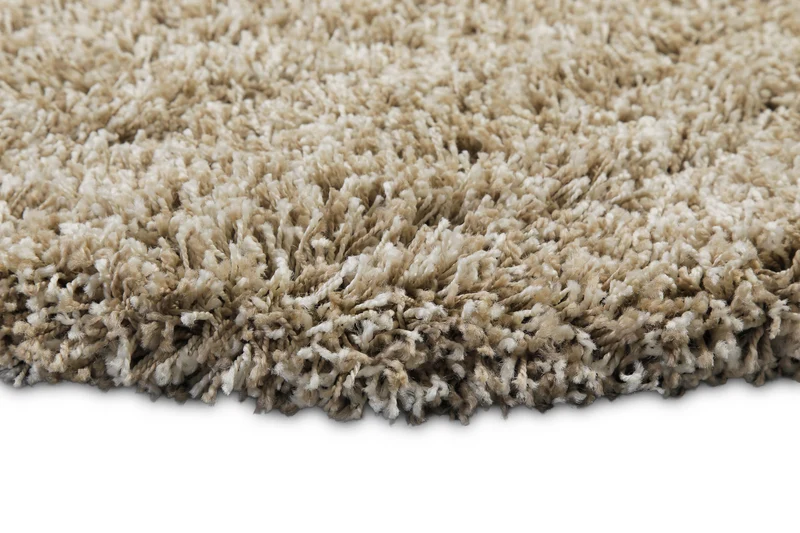 2 für 1 Aktion: Hochflor Teppich Rund Creme Beige "Shaggy Plus" 200 cm