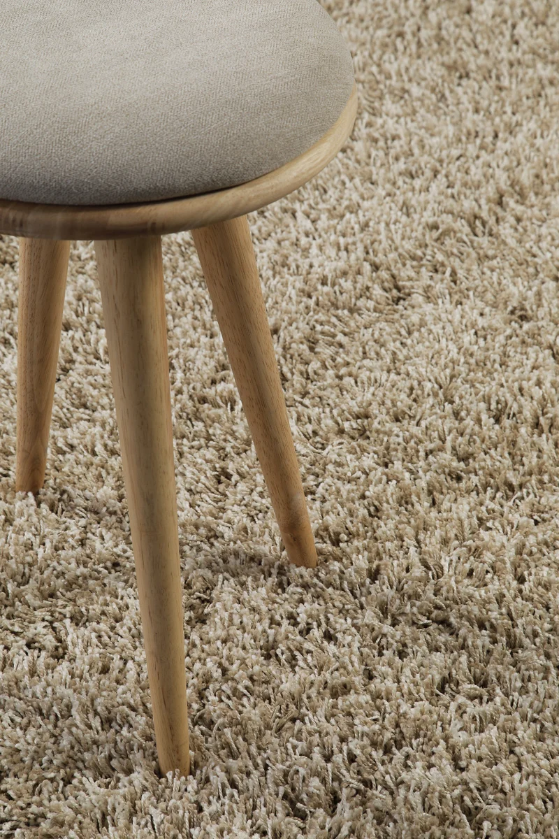 2 für 1 Aktion: Hochflor Teppich Rund Creme Beige "Shaggy Plus" 200 cm