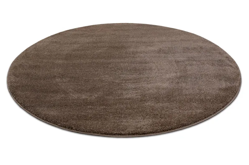 2 für 1 Aktion: Hochflor Teppich Rund Braun "Topas Brow" 160 cm