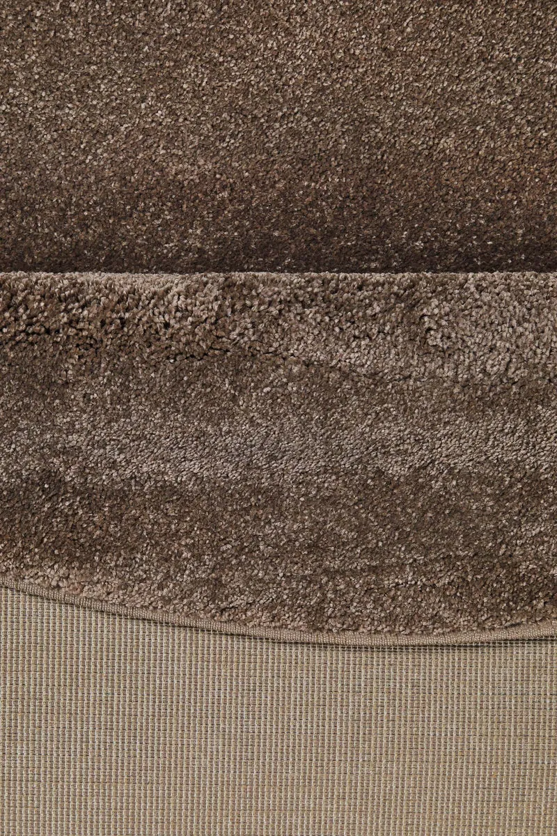 2 für 1 Aktion: Hochflor Teppich Rund Braun "Topas Brow" 160 cm