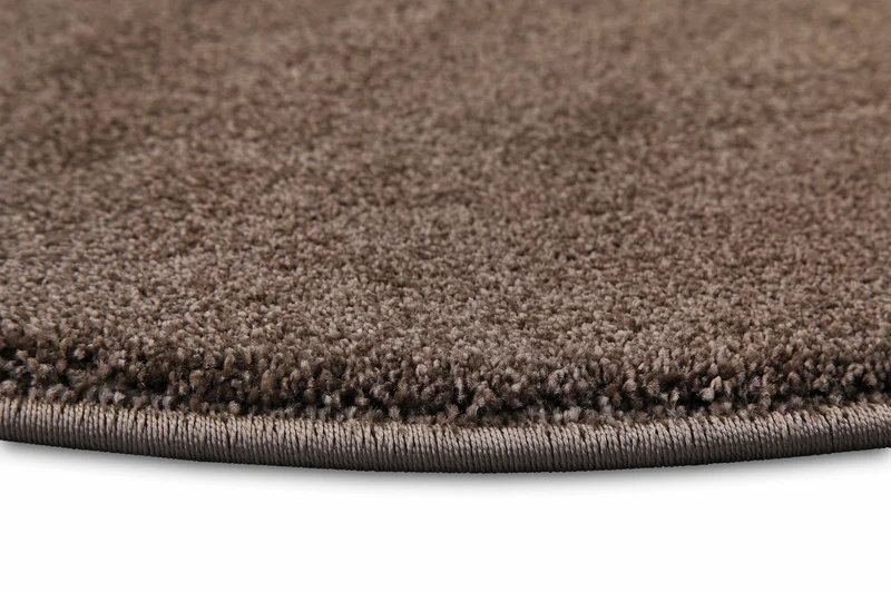 2 für 1 Aktion: Hochflor Teppich Rund Braun "Topas Brow" 160 cm