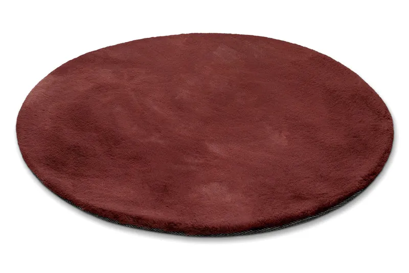 Esprit Teppich Rund Bordeaux Rot und sehr flauschig Hochflor "Alice"