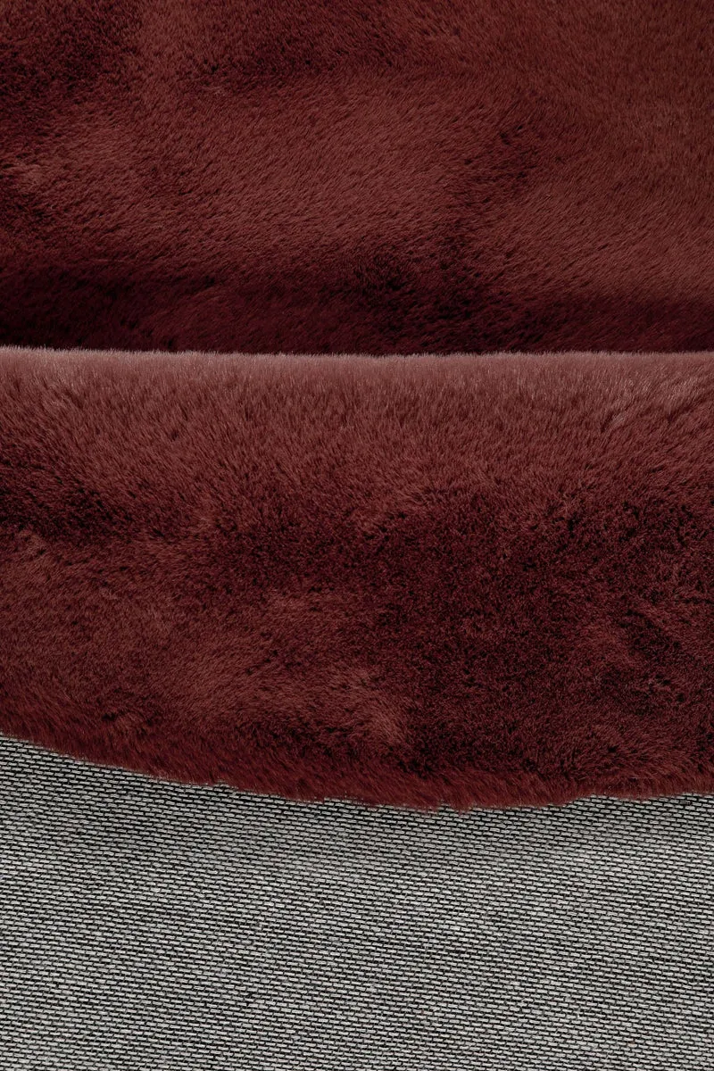 Esprit Teppich Rund Bordeaux Rot und sehr flauschig Hochflor "Alice"