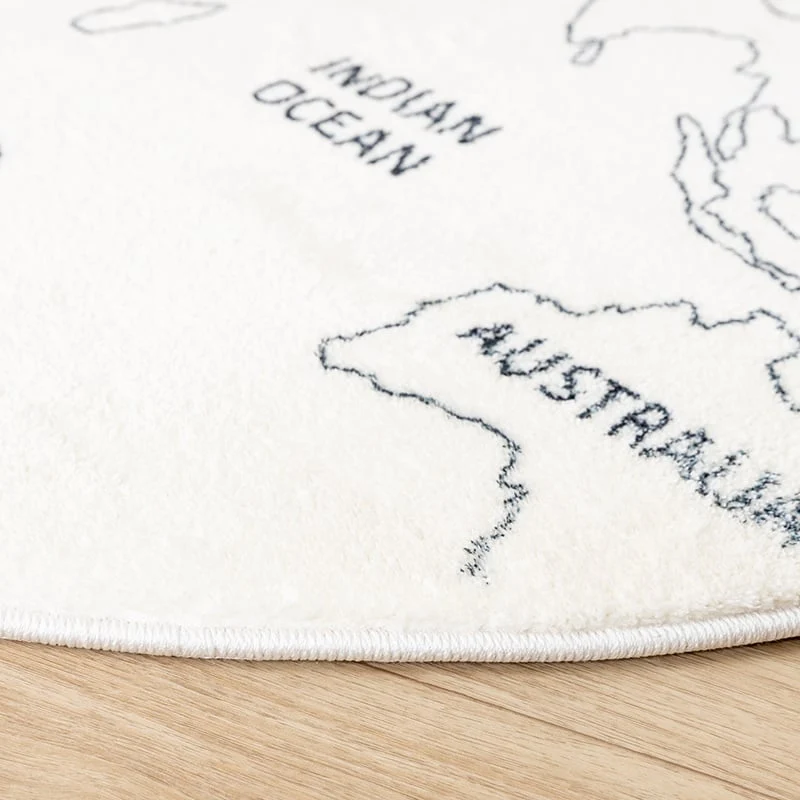 Kinderteppich Rund - Globe Creme