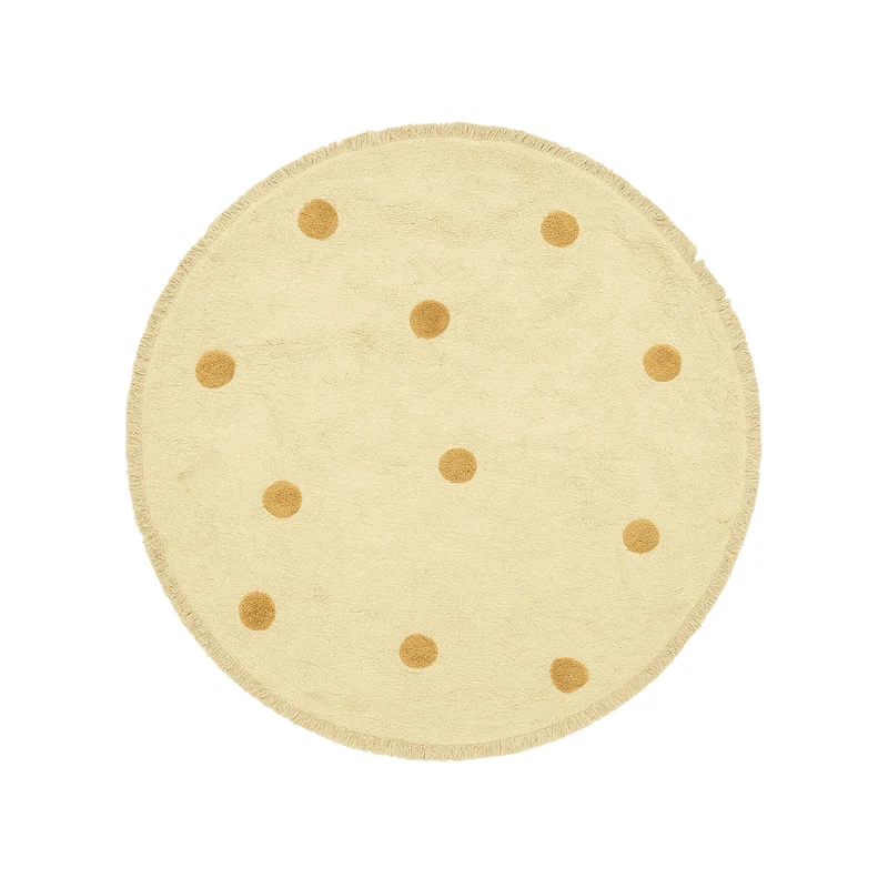 Teppich Kinderzimmer Rund - Lou Dots Gelb