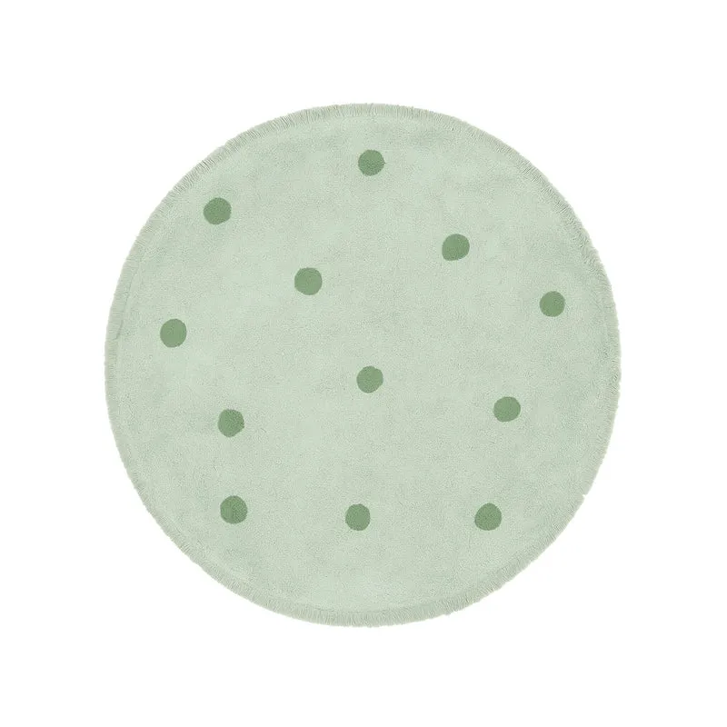 Teppich Kinderzimmer Rund - Lou Dots Grün