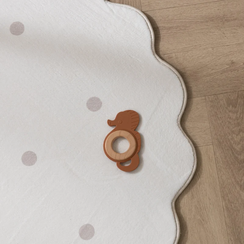 Teppich Kinderzimmer Rund - Cloudy Dots Weiß